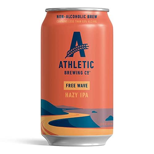 Athletic Brewing Company Craft Non-Alcoholic Beer - 6 Pack x 12 FL Oz Cans - Free Wave Hazy IPA - Low-Calorie, Award Winning - Newport Wine & Spirits