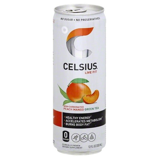 CELSIUS Peach Mango Greet Tea 12 Oz. Can - Newport Wine & Spirits