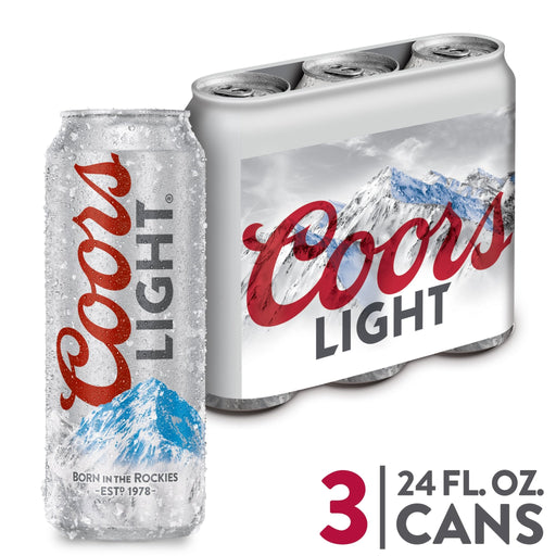 Coors Light Beer - 3 pack, 24oz cans - Newport Wine & Spirits