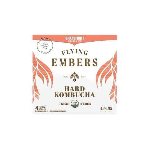 Flying Embers Hard Kombucha, Grapefruit - 6 pack - Newport Wine & Spirits