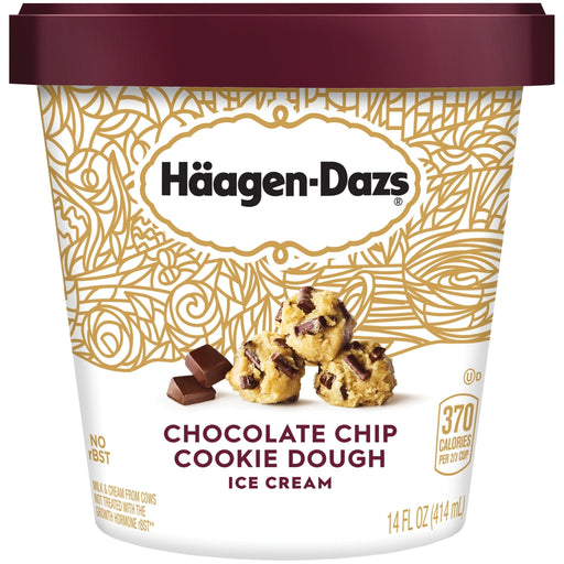 Häagen Dazs Ice Cream, Chocolate Chip Cookie Dough - 14 Fl Oz - Newport Wine & Spirits