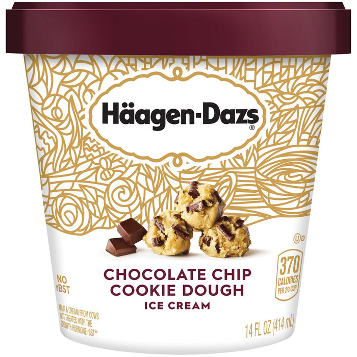 Häagen Dazs Ice Cream, Chocolate Chip Cookie Dough - 14 Fl Oz - Newport Wine & Spirits