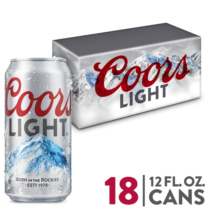 Coors Light Beer - 18 Pack 12oz Cans