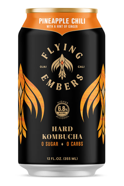 Flying Embers Pineapple Chili Hard Kombucha -6x 12oz Cans