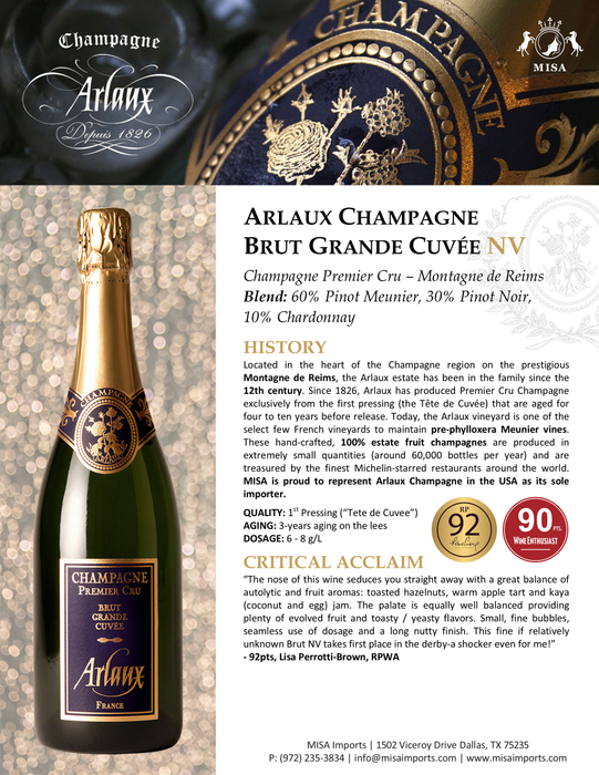 Arlaux Champagne Premier Cru Brut 750ml