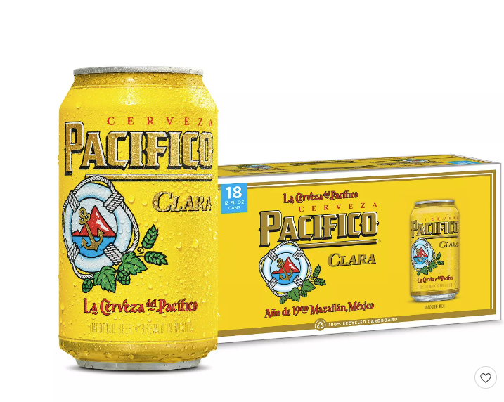 Pacifico Clara Mexican Lager Beer 18 Pack 12oz Cans