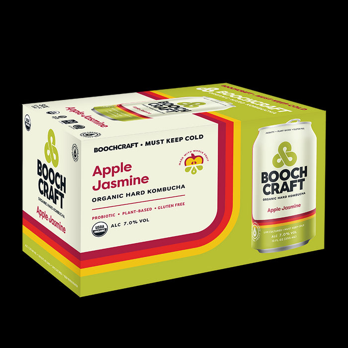 Boochcraft Apple Jasmine Kombucha 6Pack Can