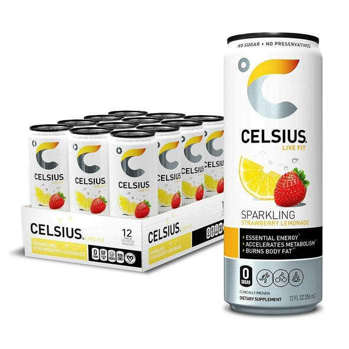 CELSIUS Strawberry Lemonade 12 Oz. Can