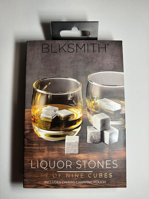 Whiskey Stones Liquor Cubes by Blkstone in Box w/Carrying Pouch Set of 9