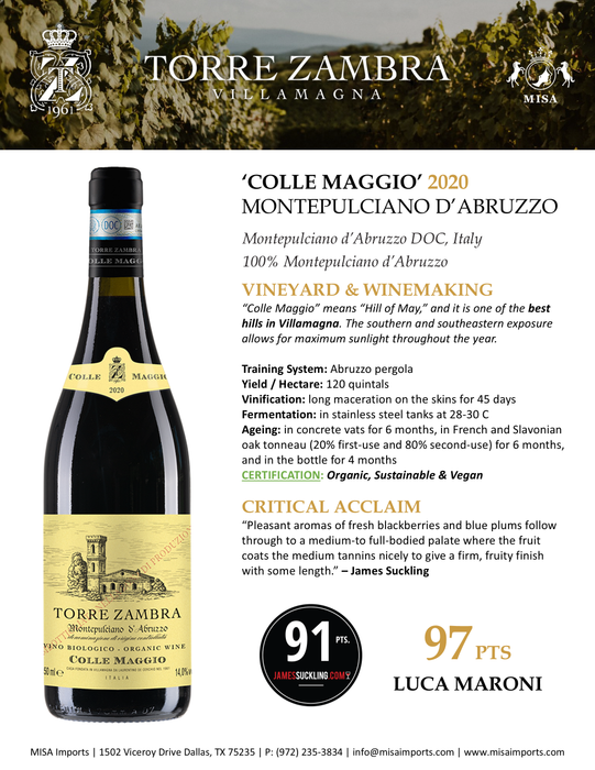 Torre Zambria Montepulciano D'abruzzo Colle Maggio 750ml