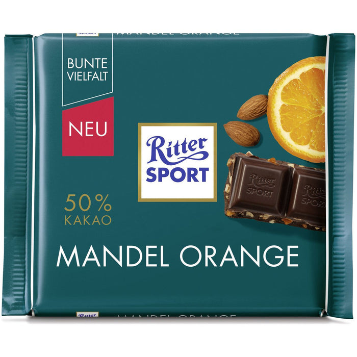 Ritter Sport Almond & Orange Genuine Dark Chocolate