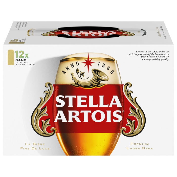 Stella Artois Lager 12 Pack Beer 11.2 FL OZ Cans