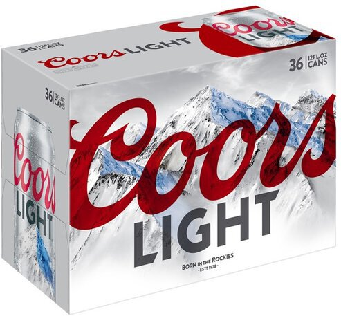 Coors Light Beer American Light Lager 36 Pack 12 Fl. Oz. Cans