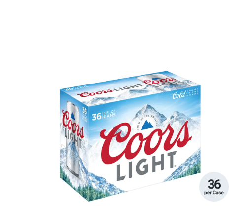 Coors Light Beer, American Light Lager Beer, 36 Pack Beer, 12 fl oz Cans