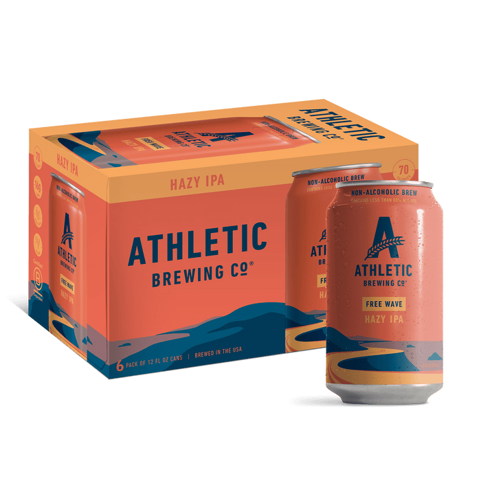 Athletic Brewing Company Craft Non-Alcoholic Beer - 6 Pack x 12 FL Oz Cans - Free Wave Hazy IPA - Low-Calorie, Award Winning