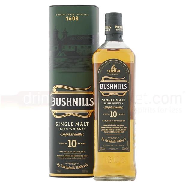 Bushmills Single Malt Irish Whiskey 10 years old 750ml