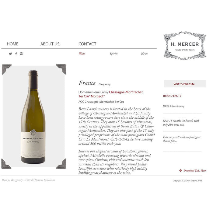 Domaine Lamy-Pillot Chassagne Montrachet 1er Cru Morgeot 2015 - Newport Wine & Spirits