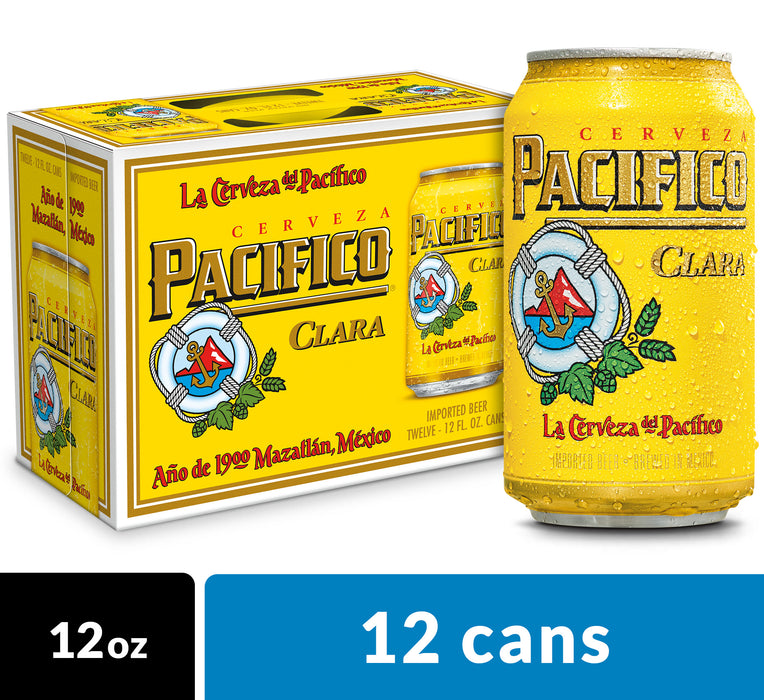 Pacifico Clara Mexican Lager Beer 12 Pack 12 Fl Oz Cans