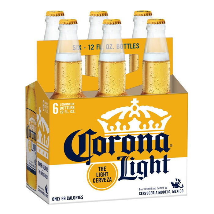 Corona Light Beer Bottles 6 Pack 12 oz