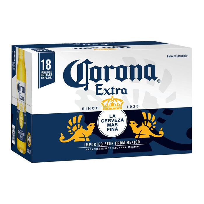 Corona Extra Mexican Lager Beer, 18 pk 12 fl oz Bottles