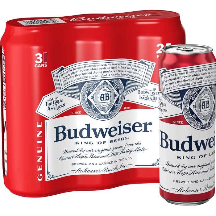 Budweiser Beer - 25.0 Oz X 3 Pack