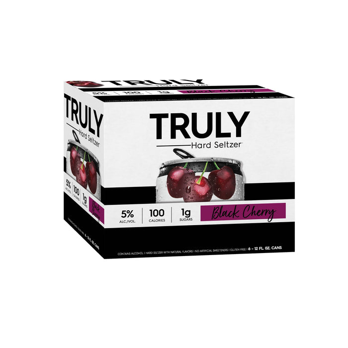 Truly Hard Seltzer Black Cherry Spiked & Sparkling Water - 6x 12oz Cans