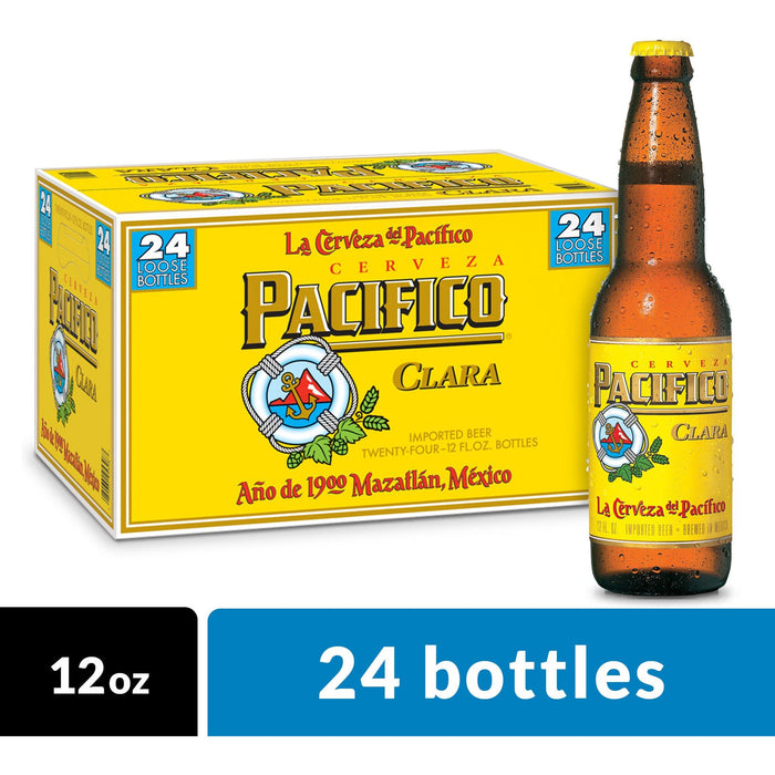 Pacifico Clara Mexican Lager Beer, 24 Pk 12 Fl Oz Bottles