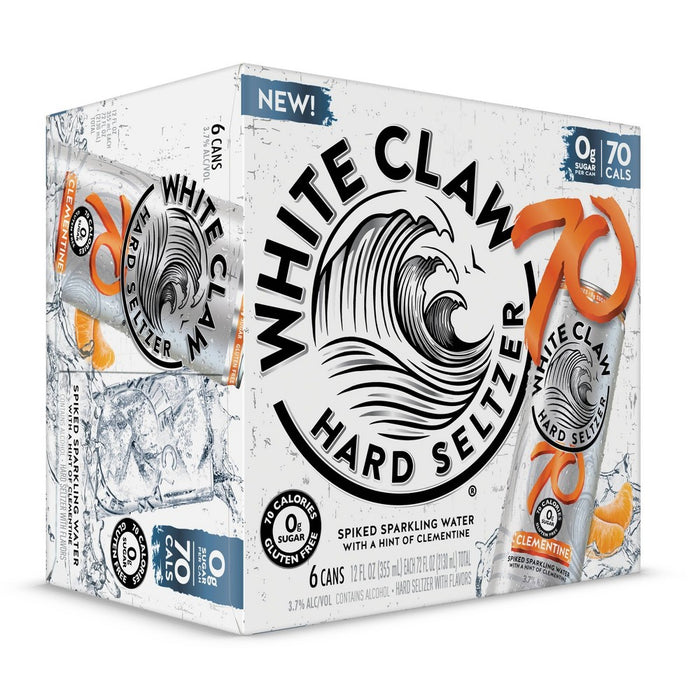 White Claw 70 Clementine Hard Seltzer - 6 Pack Cans